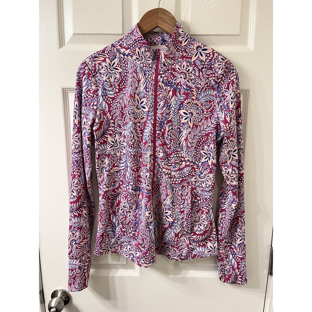 Tommy Bahama Womens Large Golf And Tennis Full Zip Jacket Floral Activewear Fall
